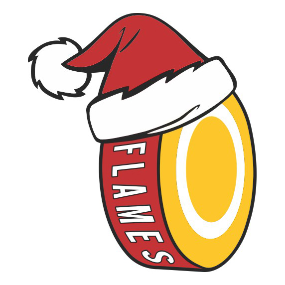 Calgary Flames Hockey ball Christmas hat logo iron on paper